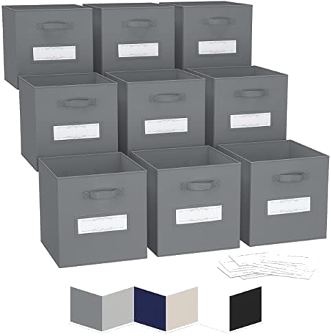 6 Pack Fabric Storage Cubes With Handle, Foldable 13x13x15 Inch