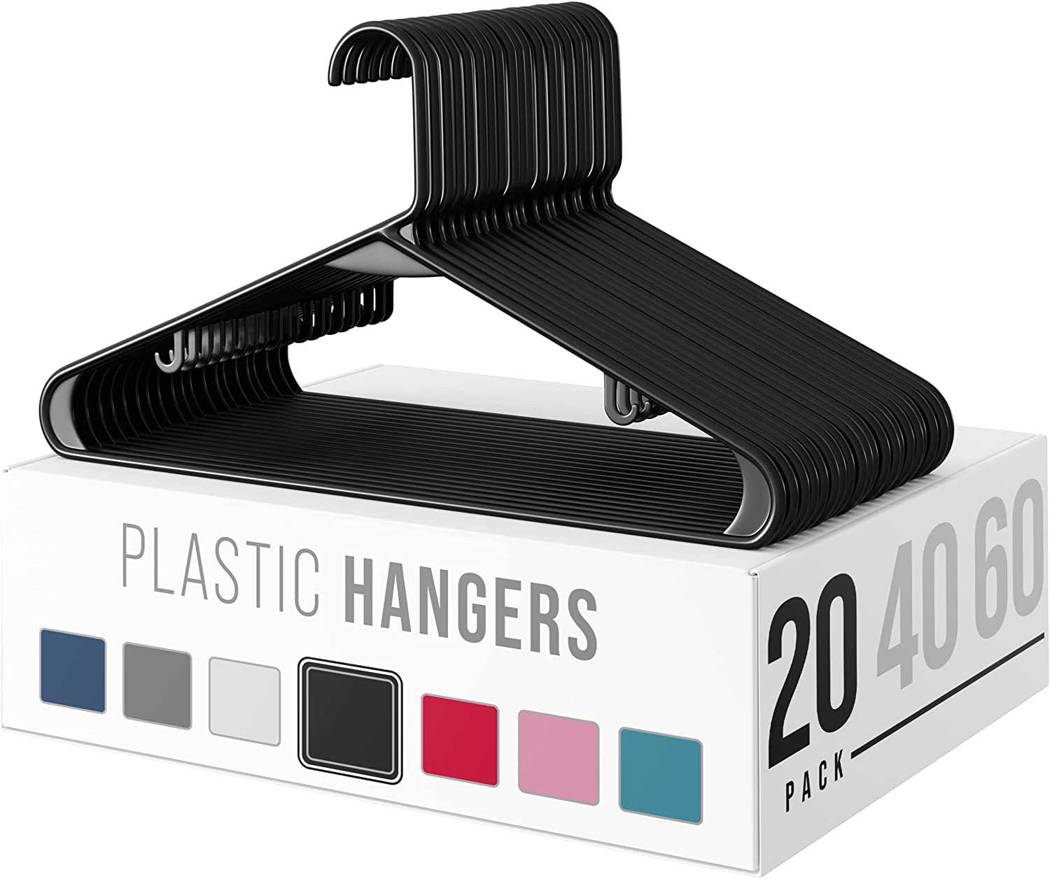 Neaties American Made Black Super Heavy Duty Plastic Hangers, Plastic  Clothes