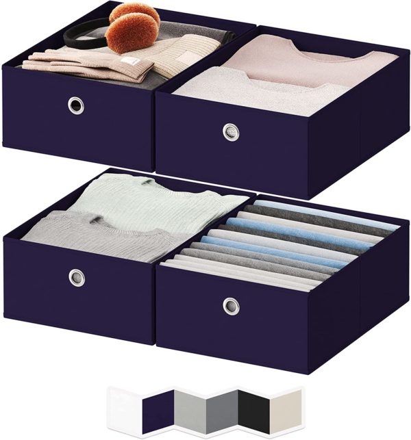 NEATERIZE Drawer Organizer - [Set of 12] - Closet Organizer and Storage Baskets| Foldable Cloth Drawers Divider | Fabric Bin